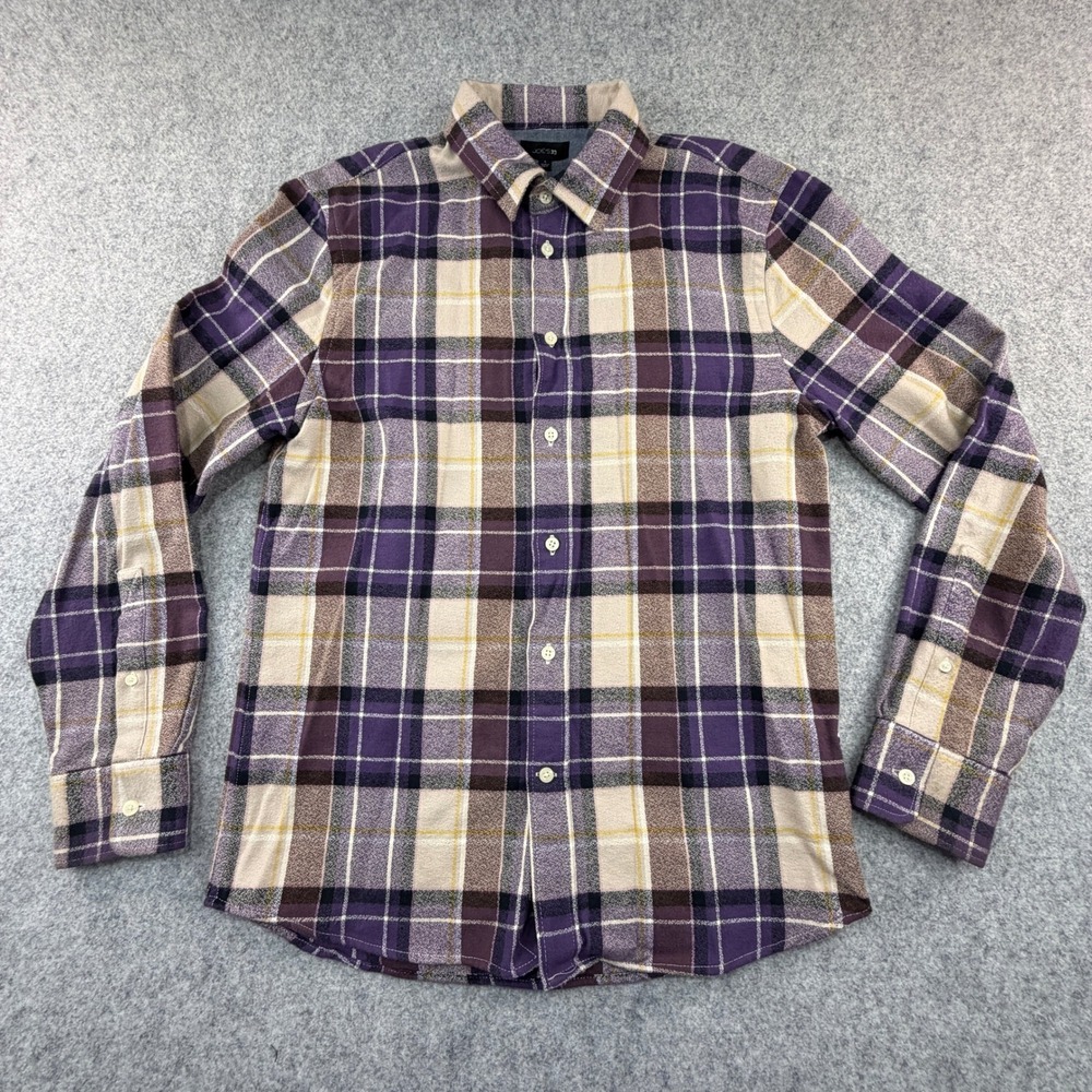 Joe's Jeans Purple Plaid Flannel Button Down Shirt Women Small Cotton Small